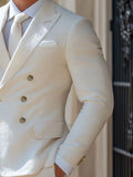 Linnen Dubbele Knopen Slim Fit Colbert voor Heren