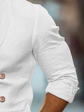 Linnen Slim Fit Blazer met V-Hals voor Heren