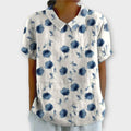 Reverskraag Bloemen Linnen Blouse voor Dames