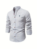 Linnen Slim Fit Overhemd met Lange Mouwen voor Heren
