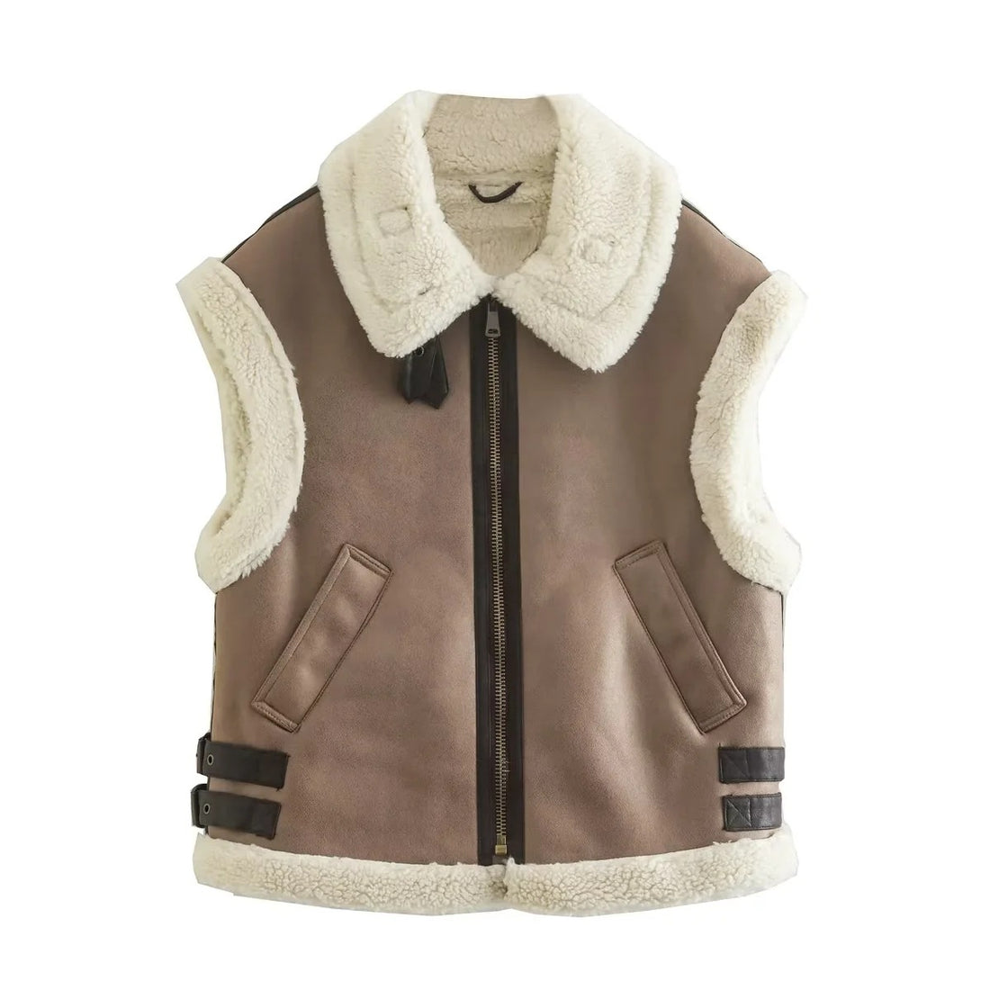 Teddy Bodywarmer in Aviator Stijl voor Dames