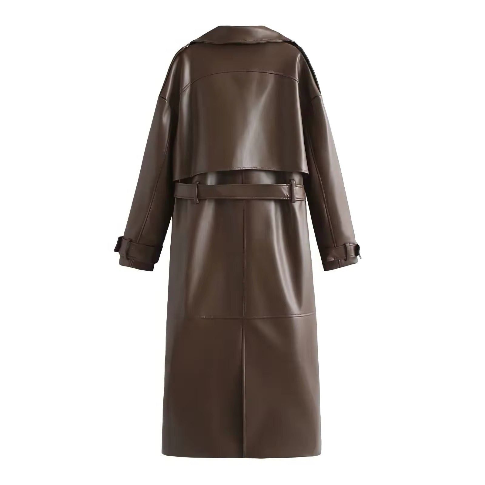Leren Trenchcoat met Riem voor Dames