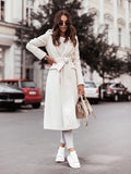 Belted Midi Mantel voor Dames