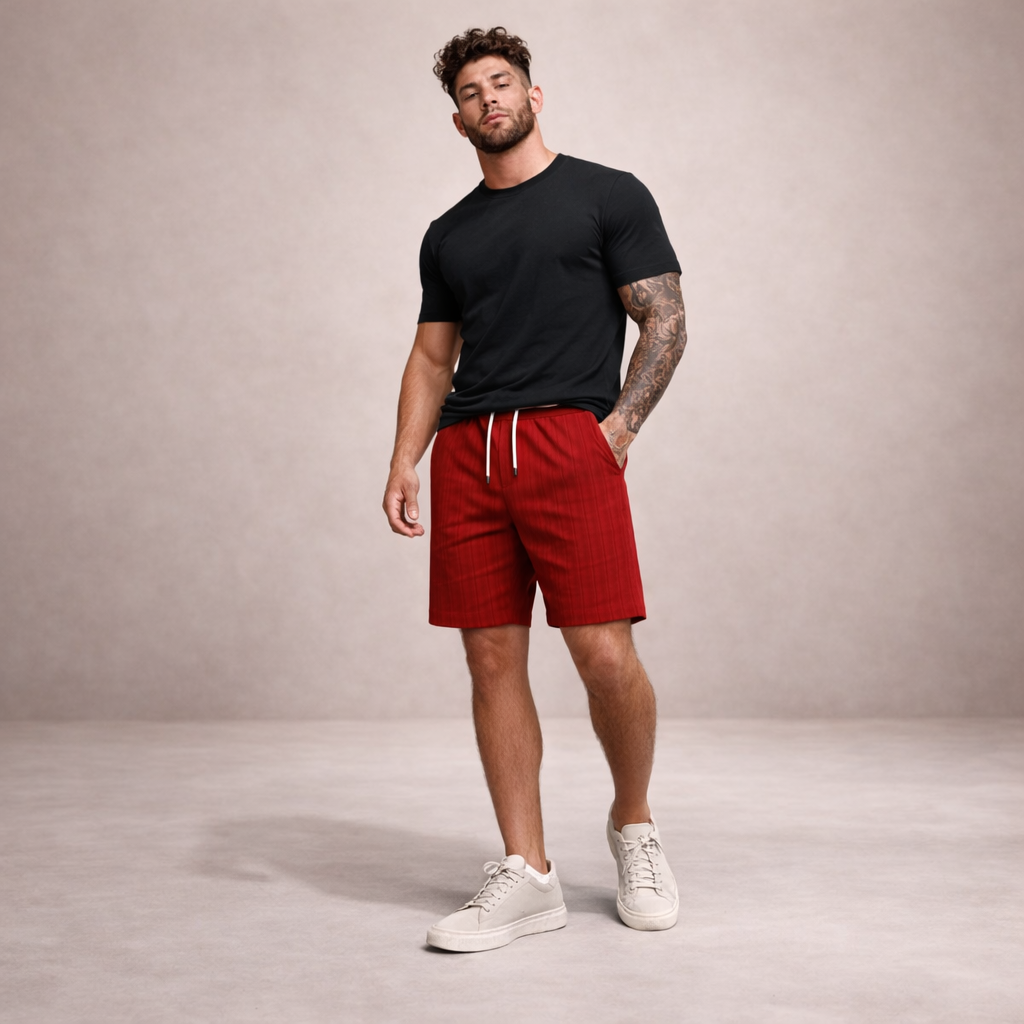 Linnen Regular Fit Korte Broek met Steekzakken voor Heren