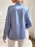 Blouse met Strikdetail en Lange Mouwen voor Dames