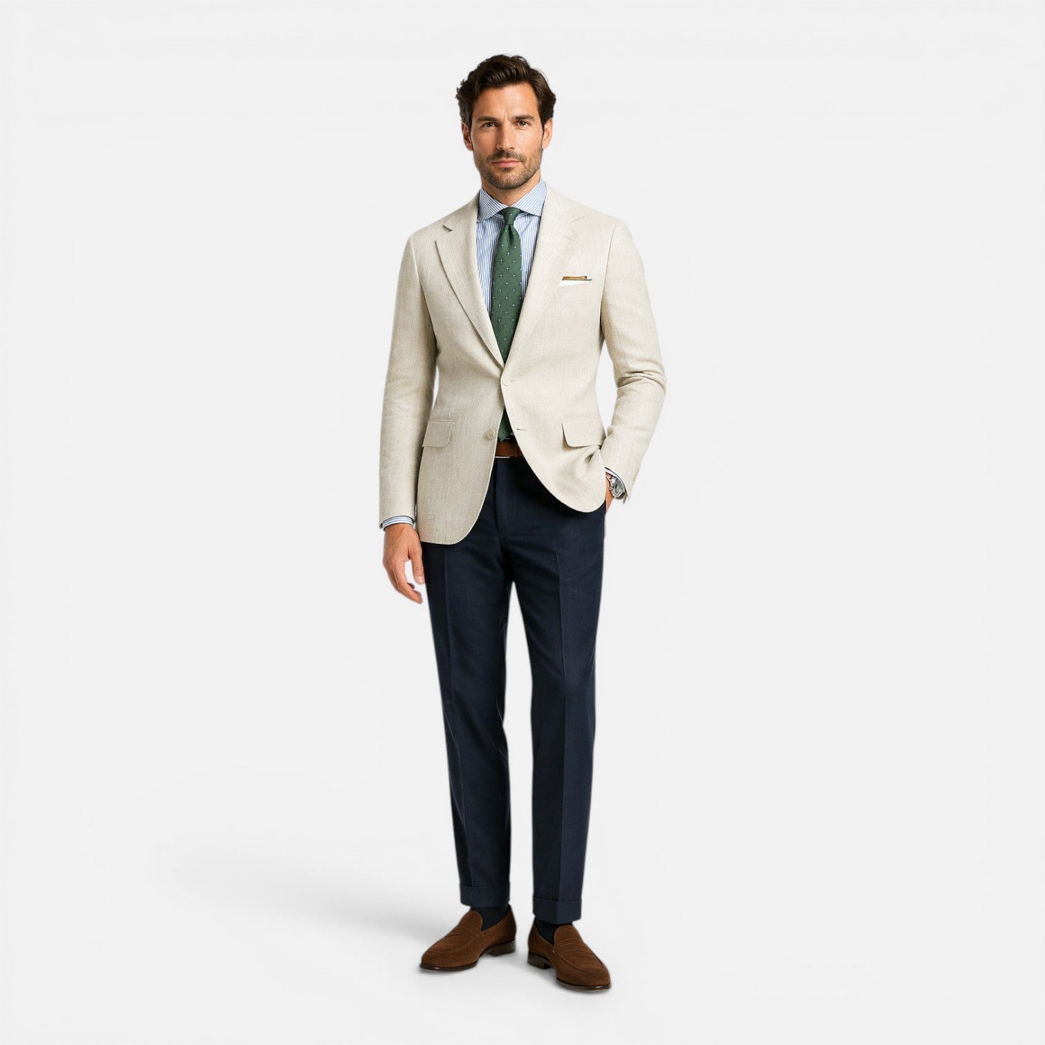 Linnen Slim Fit Blazer voor Heren