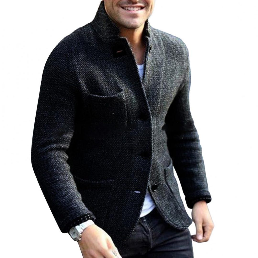 Blazer met Opstaande Kraag voor Heren - Zwart
