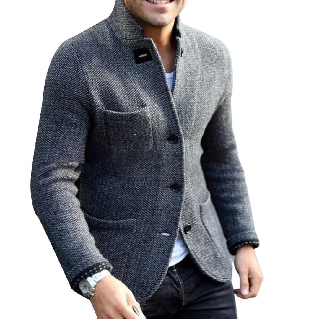 Blazer met Opstaande Kraag voor Heren - Grijs