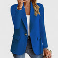 Blazer met Reverskraag en Steekzakken voor Dames - Blue