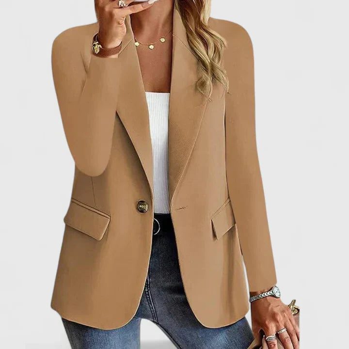 Blazer met Reverskraag en Steekzakken voor Dames - Brown