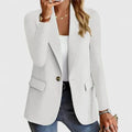 Blazer met Reverskraag en Steekzakken voor Dames - White