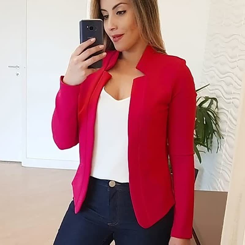 Blazer met Reverskraag voor Dames - Rood