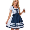 Bloemen Dirndl Jurkje met Korte Mouwen en Kantdetails voor Dames - View 4
