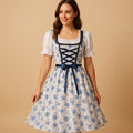Bloemen Dirndl Jurkje met Vetersluting voor Dames