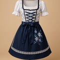 Bloemen Dirndl Jurkje met Vetersluting voor Dames - Blau