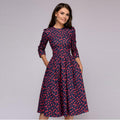 Bloemen Maxi Jurk met Drie Kwart Mouwen voor Dames - View 4