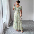 Bloemen Maxi Jurk met Korte Mouwen voor Dames - View 5