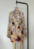 Bloemen Maxi Jurk met Lange Mouwen voor Dames - Roze