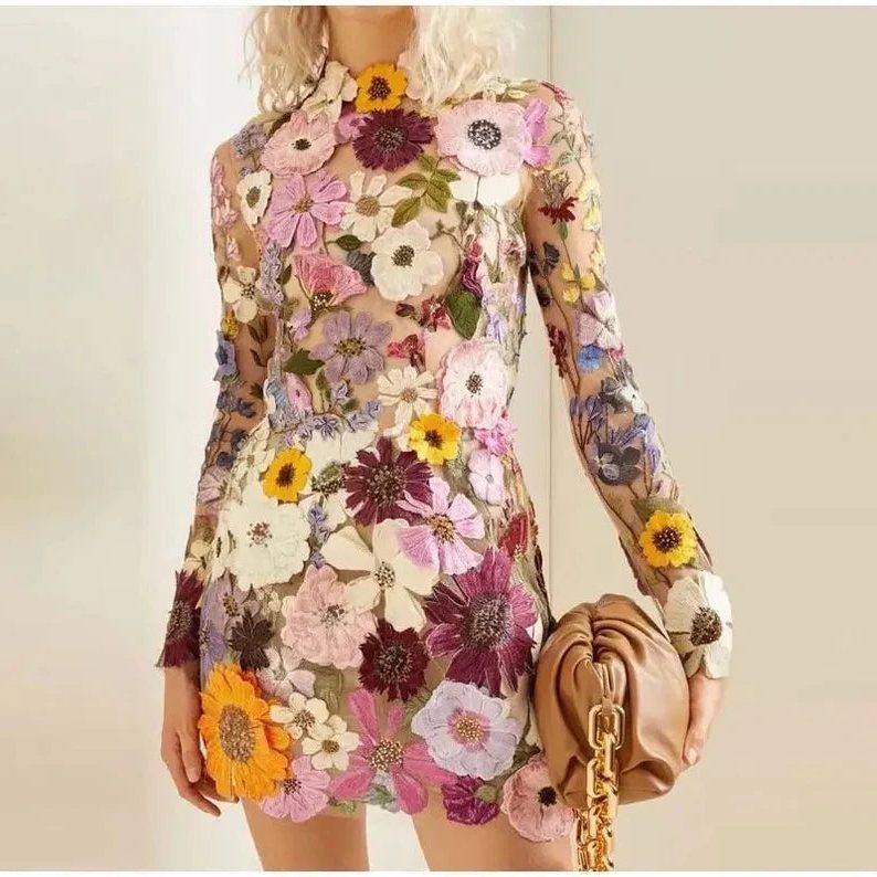 Bloemen Maxi Jurk met Lange Mouwen voor Dames - View 9