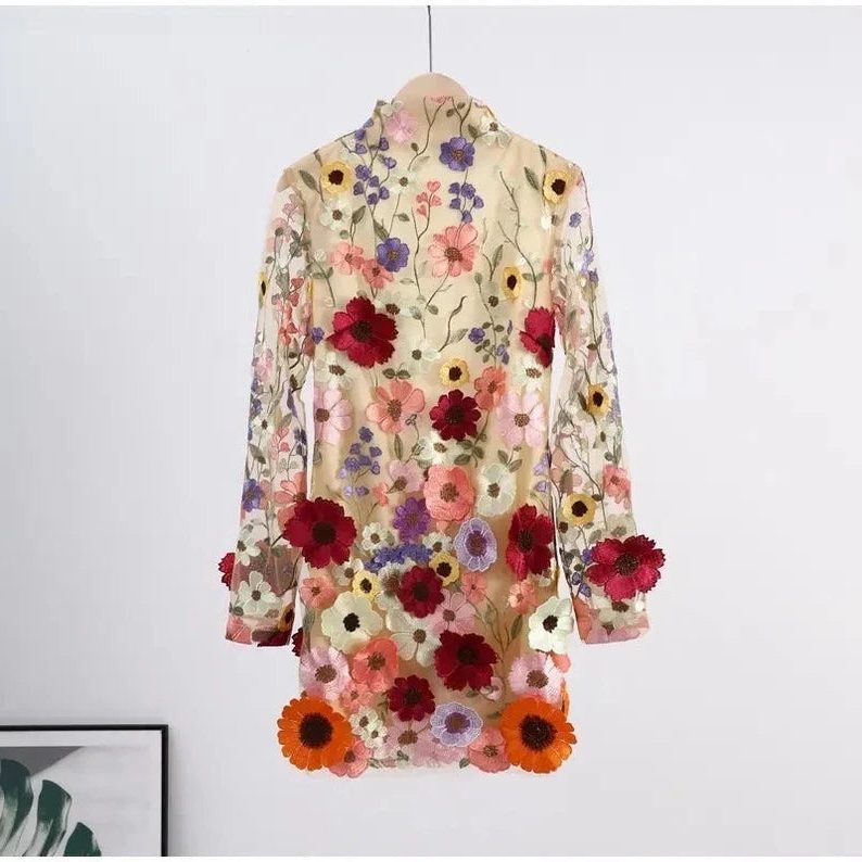 Bloemen Maxi Jurk met Lange Mouwen voor Dames