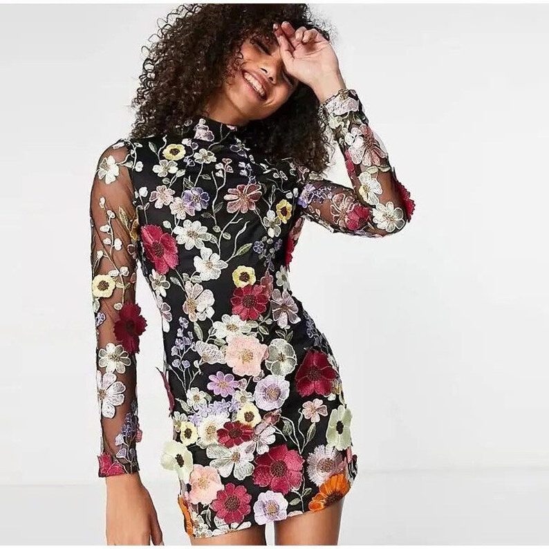 Bloemen Maxi Jurk met Lange Mouwen voor Dames