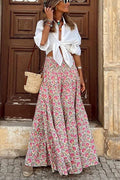 Bloemen Maxi Rok met A-Lijn voor Dames - Roze