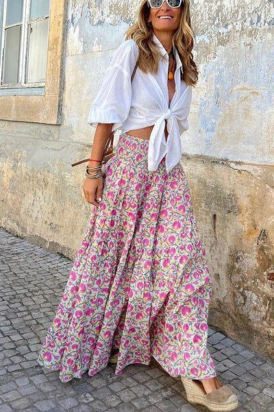 Bloemen Maxi Rok met A-Lijn voor Dames