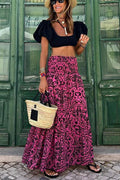 Bloemen Maxi Rok met A-Lijn voor Dames - Lila