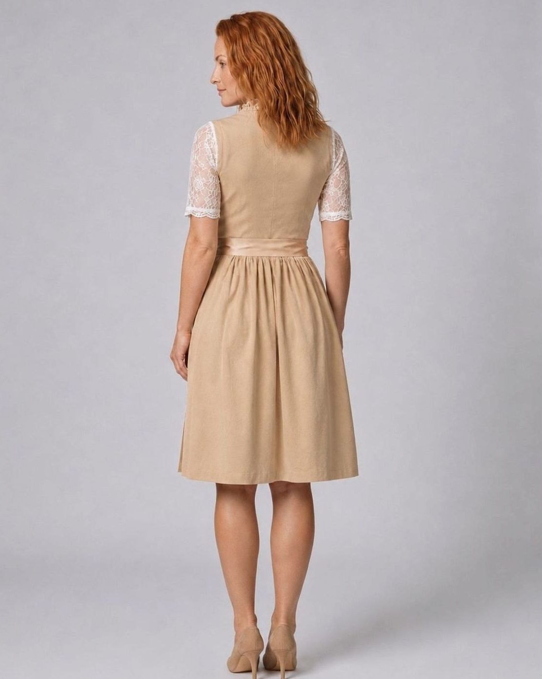Bloemenkant Dirndl Jurkje met Korte Mouwen voor Dames - View 2