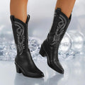Blokhak Cowboylaarzen voor Dames - Zwart