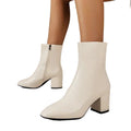Blokhak Enkellaarzen voor Dames - Beige