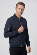 Bomberjack met Ritssluiting Mouwzak voor Heren - Marineblauw