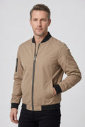 Bomberjack met Ritssluiting Mouwzak voor Heren - Beige