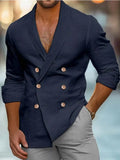 Linnen Slim Fit Blazer met V-Hals voor Heren