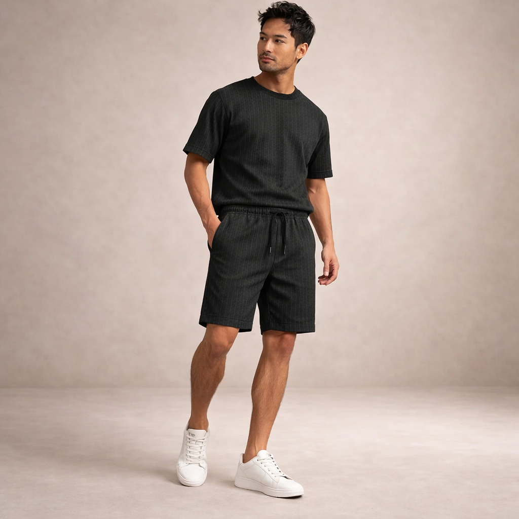 Linnen Regular Fit Korte Broek met Steekzakken voor Heren