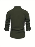 Linnen Slim Fit Overhemd met Lange Mouwen voor Heren
