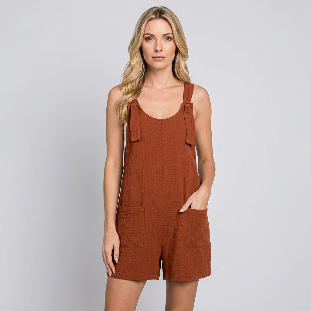 Aiyana | Mouwloze Playsuit met Steekzakken voor Dames