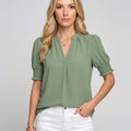 Aida | V-Hals Blouse met Korte Mouwen voor Dames