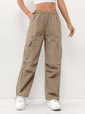 Cargo Parachute Broek met Wijde Pijp voor Dames - Bruin
