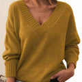 Cashmere Coltrui met Lange Mouwen voor Dames - Gold
