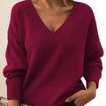 Cashmere Coltrui met Lange Mouwen voor Dames - Red