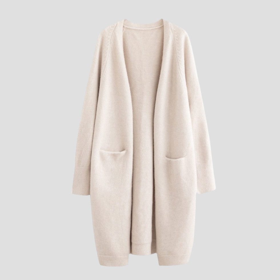 Cashmere Longline Cardigan met Steekzakken voor Dames