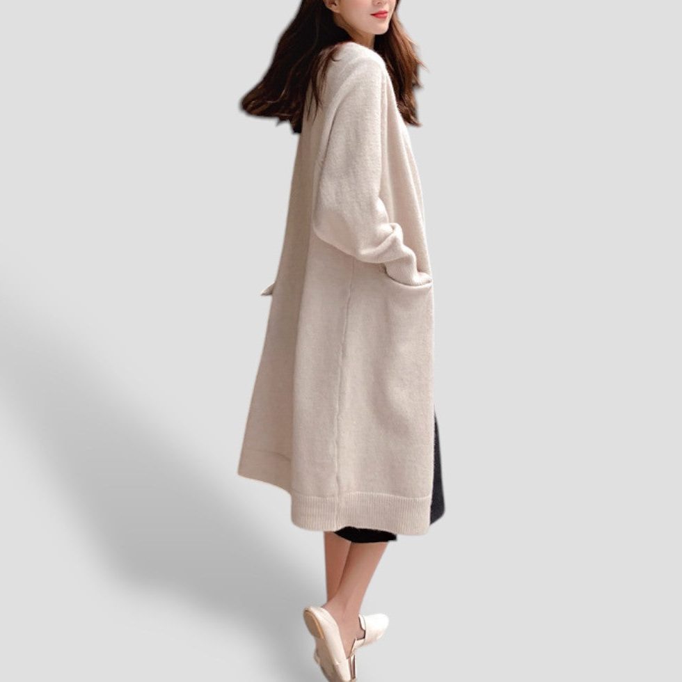 Cashmere Longline Cardigan met Steekzakken voor Dames