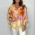 Chiffon Blouse met Bloemenprint voor Dames - View 2