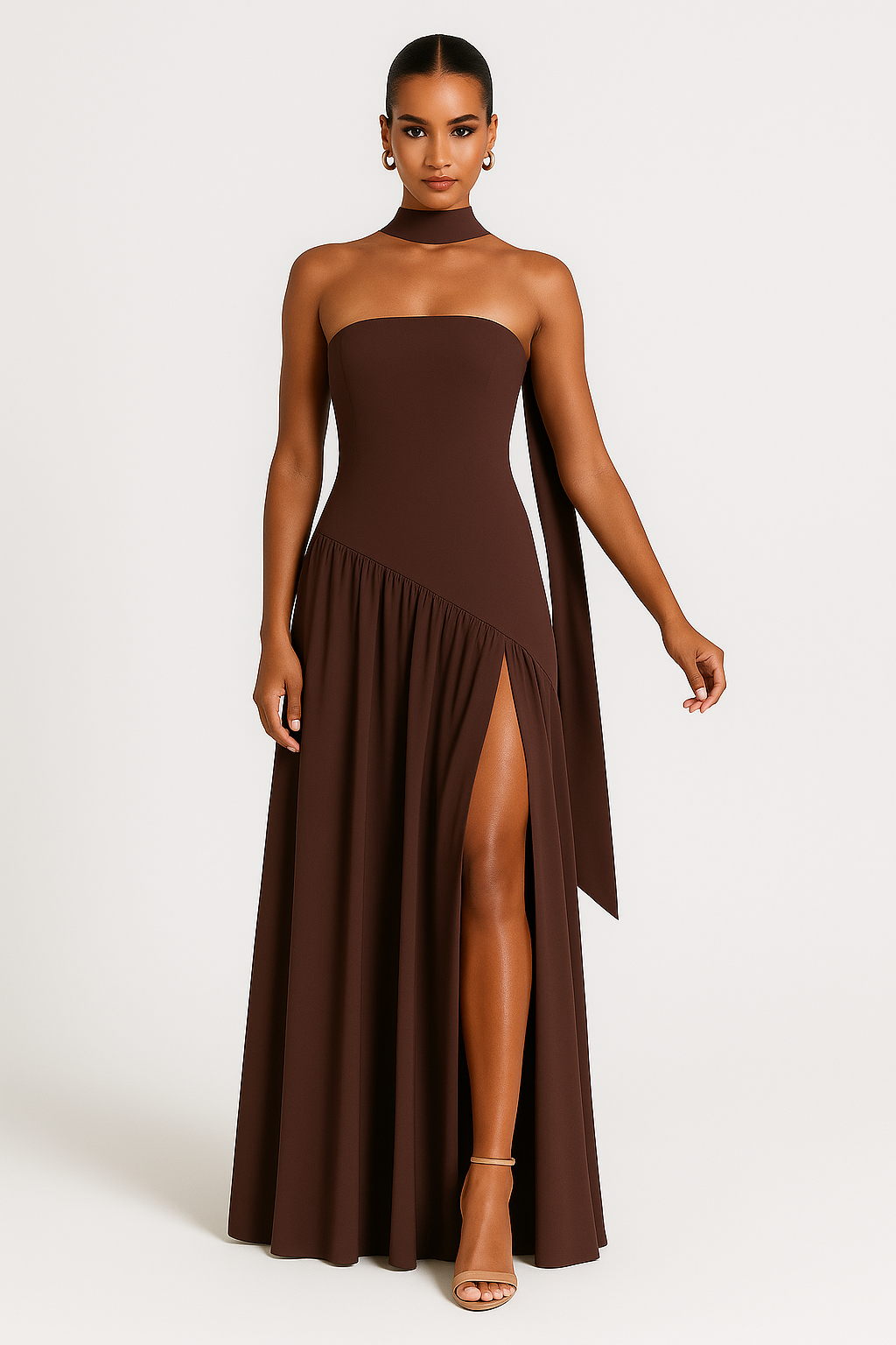 Rugloze Maxi Jurk met Beinsplit voor Dames