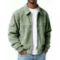 Corduroy Blousonjack met Ritssluiting voor Heren - Lichtgroen