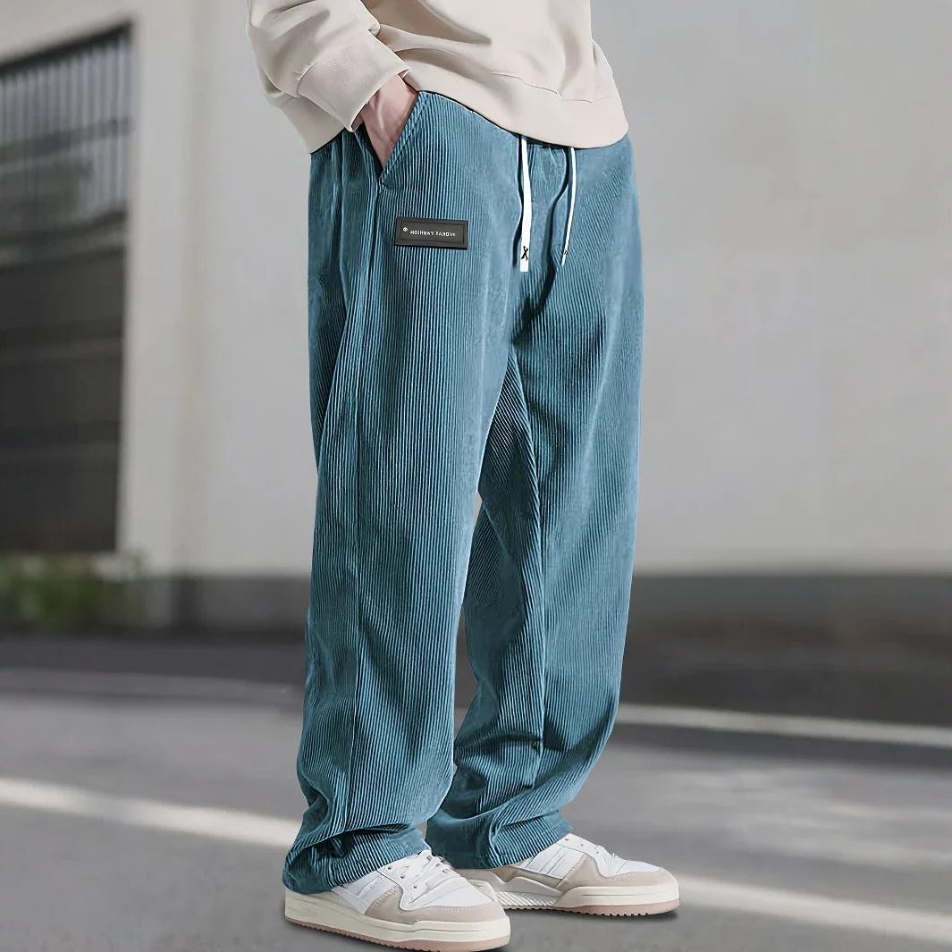 Corduroy Relaxed Fit Broek voor Heren - Blauw