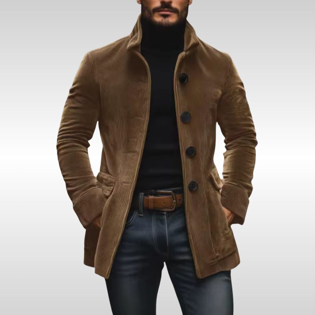 Corduroy Slim Fit Jas voor Heren - Lichtbruin