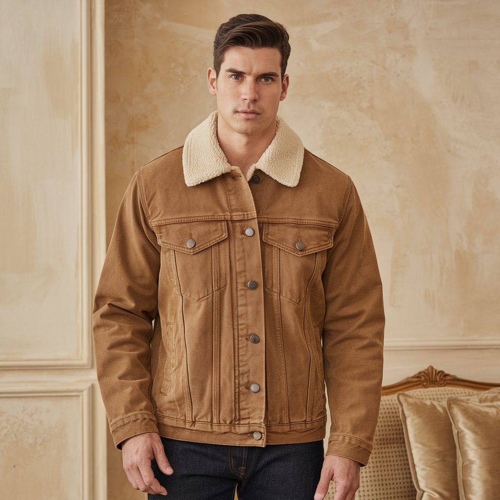 Corduroys Bomberjack met Fleece Kraag voor Heren
