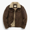 Corduroys Bomberjack met Fleece Kraag voor Heren - Brun